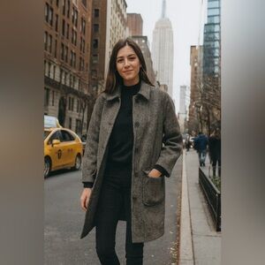 Y2K Vintage Liz Claiborne Sport Long Button Coat Medium Size Wool Blend